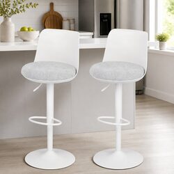 Bar Stools Set of 2 with Adjustable Height and Metal Frame
