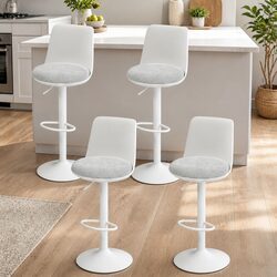 Swivel Bar Stools Set of 4 with Adjustable Height