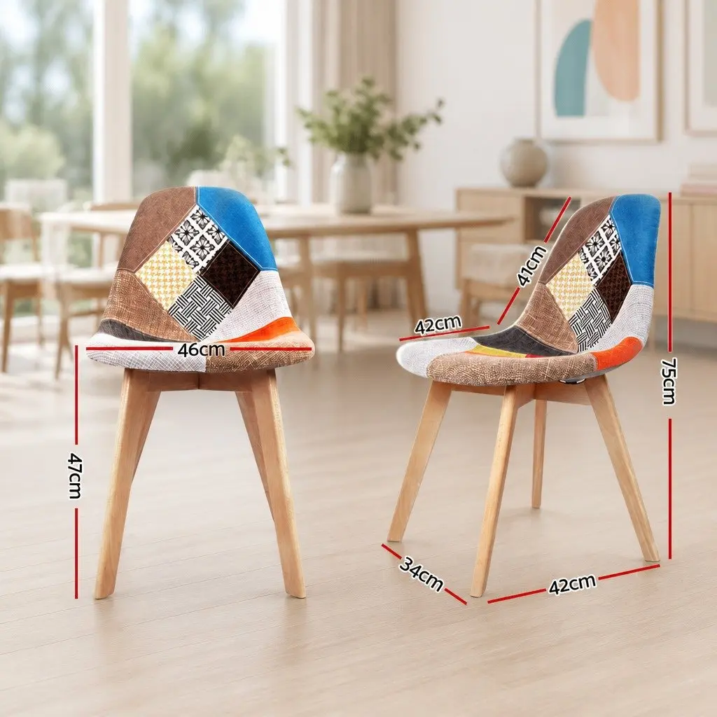Dining Chairs Set of 4 Fabric Retro DSW Kitchen Seat Replica Eiffel Style