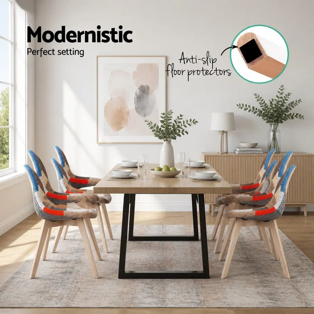 Dining Chairs Set of 4 Fabric Retro DSW Kitchen Seat Replica Eiffel Style