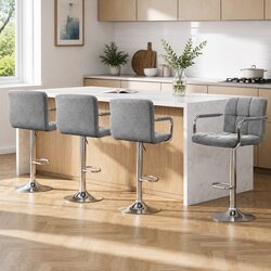 4 Bar Stools with Gas Lift and Swivel Functionality