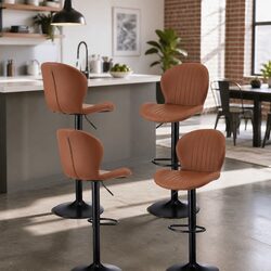 4-Pack Adjustable Height Bar Stools with Swivel Function