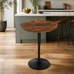 60cm Round Bar Table with Height Adjustment and Swivel