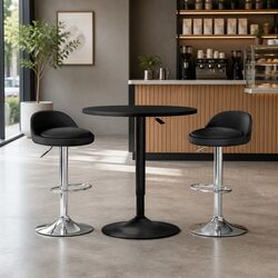 3-Piece Bar Table and Stool Set with Adjustable Heights