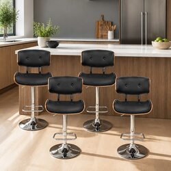 Bar Stools Set of 4 with Adjustable Height and Swivel