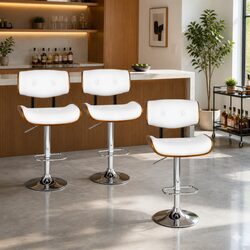 4-Piece Gas Lift Bar Stool Set with Chrome Base