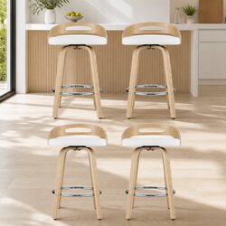 Swivel Bar Stools Set of 4 Low Back Dining Chairs