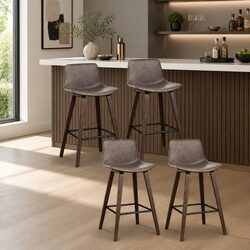 Set of 4 Wooden Bar Stools with Backrest Specifications