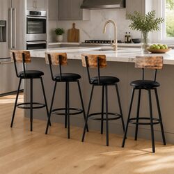 Sleek Black Bar Stools Set of 4 for Modern Spaces
