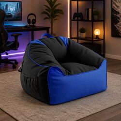 Durable Gaming Bean Bag Chair Cover with Storage Features