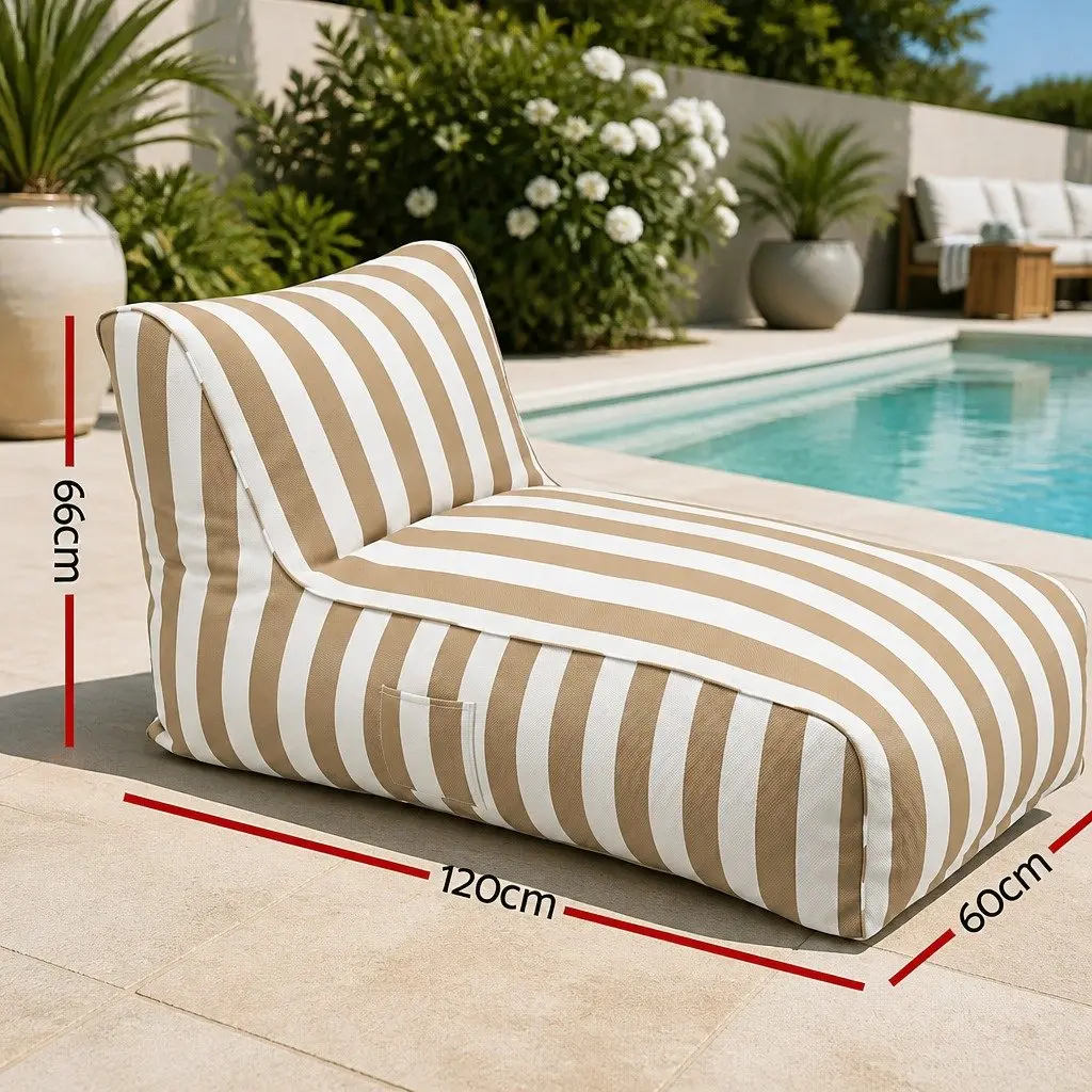 Bean Bag Chair Cover L-Shape Indoor Outdoor Lounge Sofa Water-Resistant