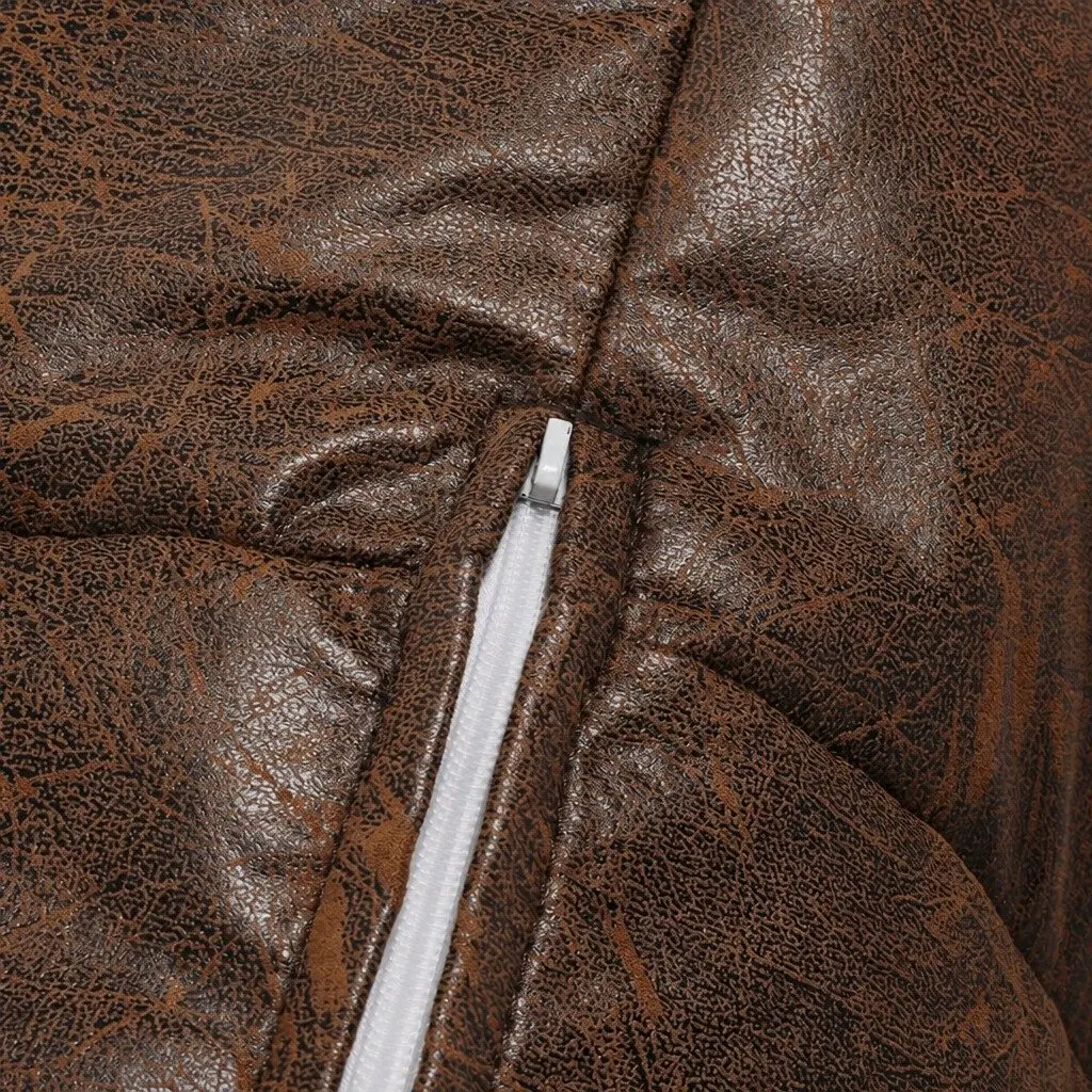 Bean Bag Cover Chair Modular Ottoman Easy Clean Zipper Opening Brown 85cm