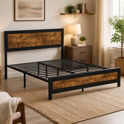 Metal Bed Frame for Double or Queen Sizes with Storage Options