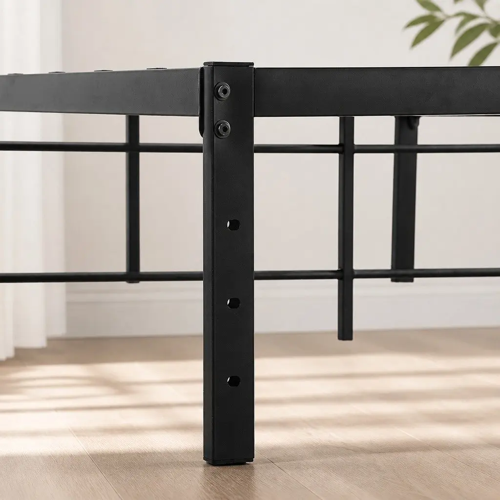 Heavy Duty Metal Bed Frame Full Size Black Storage Platform Foundation