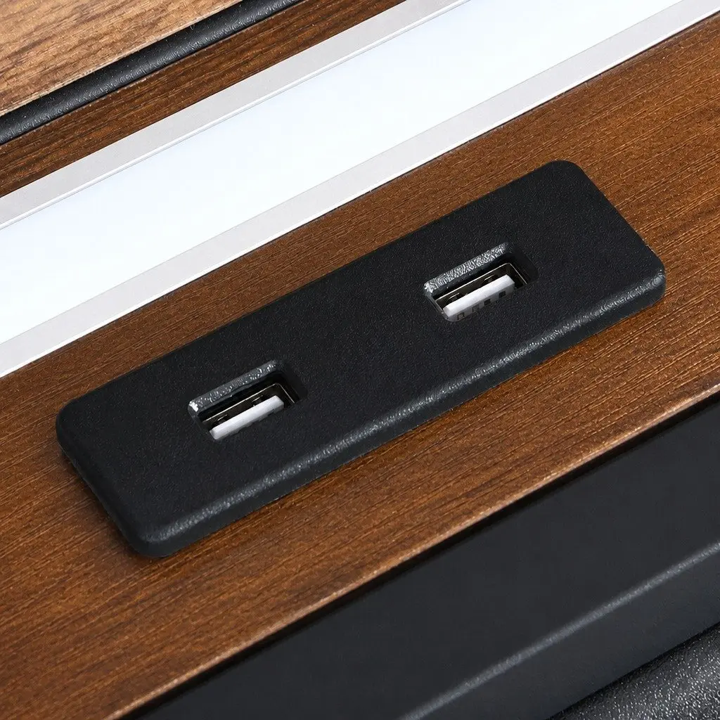 Metal Bed Frame with Storage Headboard and USB Charging
