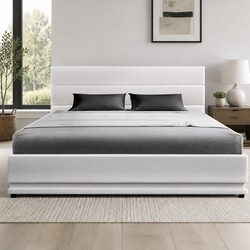 Double Bed Frame with Gas Lift Storage and LED Lights