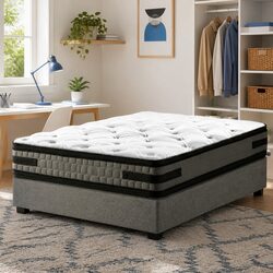Gas Lift King Single Bed Frame and 36cm Mattress Set