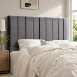 Queen-Sized Velvet Upholstered Bed Headboard