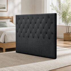 Double Bed Headboard - Charcoal Upholstered with Foam Padding