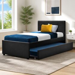 King Single Trundle Daybed Frame with Pull-Out Storage