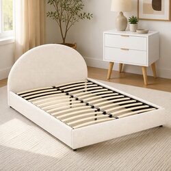 Queen Bed Frame with Gas Lift Storage and Bedside Table
