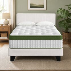 Single Bed Frame and Hybrid Mattress Bundle White Boucle