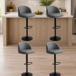 Bar Stools Set of 4 with Adjustable Height and Swivel