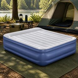 Coil Beam Queen Size Air Bed with Built-In Pump