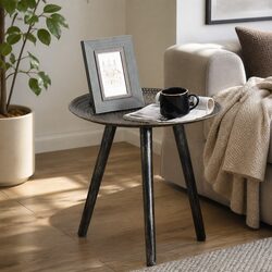 Compact Side Table with Solid Wood Legs