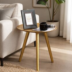 Composite Wood Side Table with Solid Wood Legs