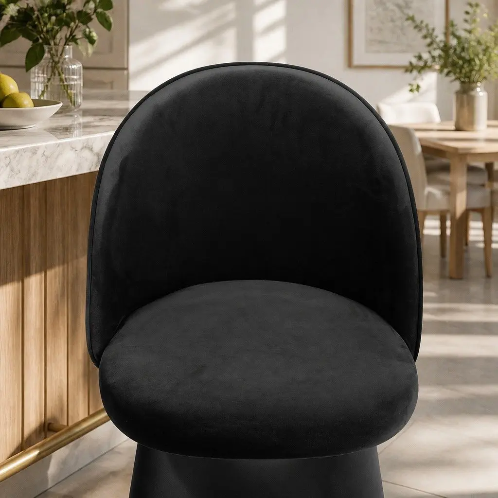 Dining Chairs Upholstered Seat Backrest 4 Piece Black