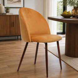 Chic Dining Chairs Set of 2 in Velvet and Houndstooth