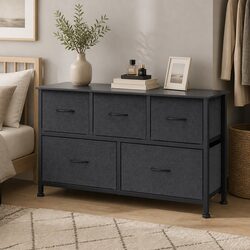 5-Drawer Storage Cabinet in Dark Grey