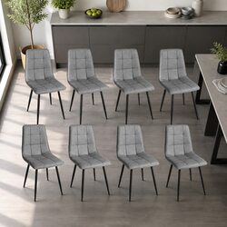Dining Chairs Set of 8 with Durable Steel Frame