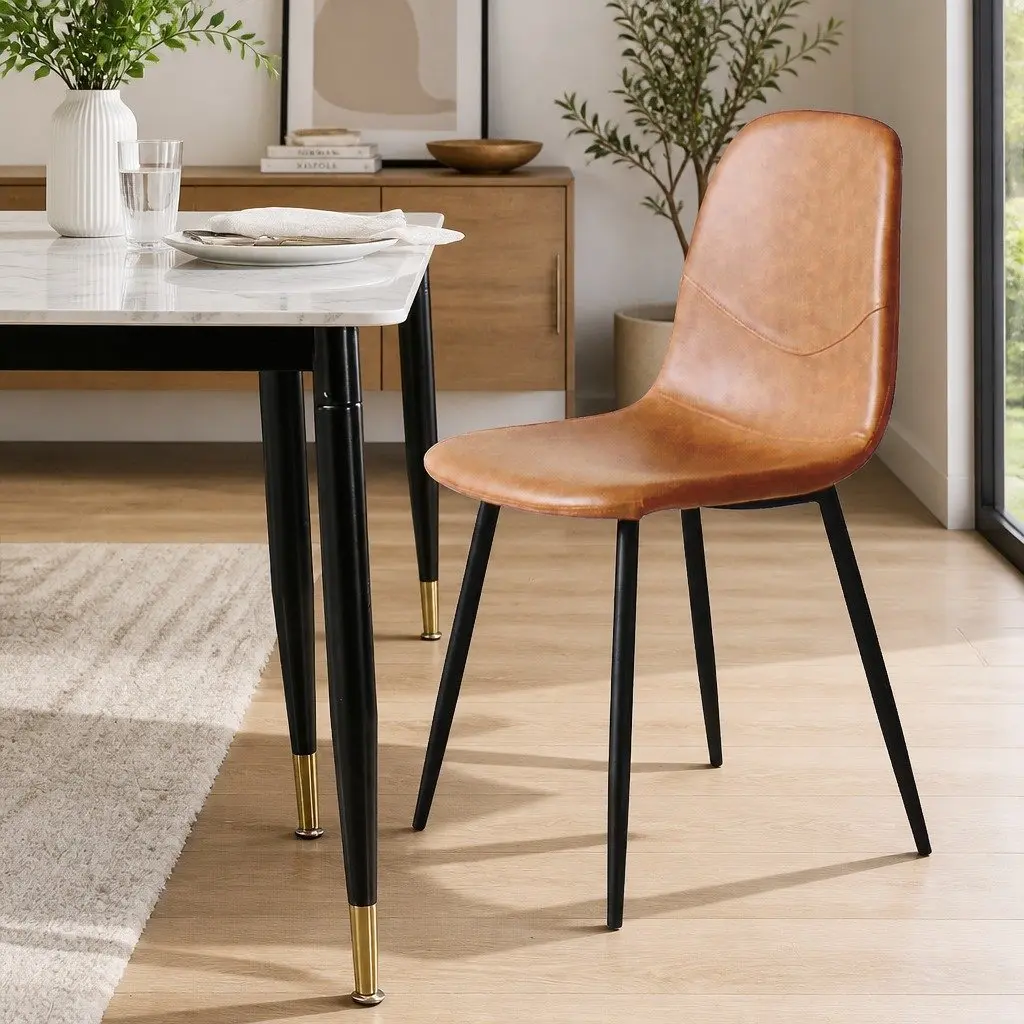 Dining Chairs Set of 8 Kitchen Lounge Eames Style Padded Seat Backrest Café