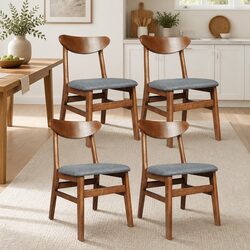 Modern Dining Chairs Set of 4 with Linen Upholstery