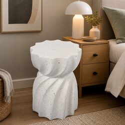 Durable Terrazzo Side Table with Hourglass Design