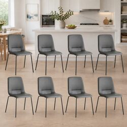 8 Stackable Dining Chairs with Durable Steel Frame