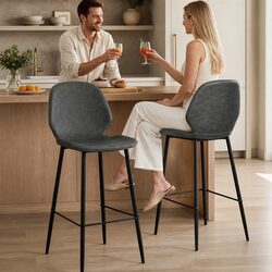 Grey Counter Height Bar Stools Set of 2