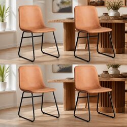 4-Piece Dining Chair Set with Steel Frame and Padded Seat