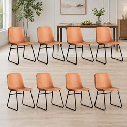 8-Piece Dining Chair Set with Ergonomic PU Leather Finish