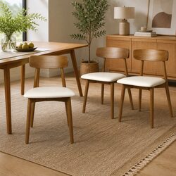 Modern 4-Piece Dining Chair Set in Walnut