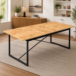 Rectangle Extendable Dining Table, 1.5m to 2.1m Capacity