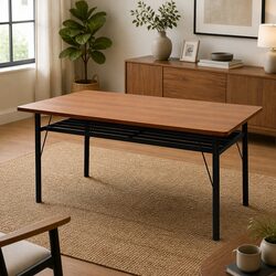 150cm Dining Table with Storage Shelf for 4-6 Seats