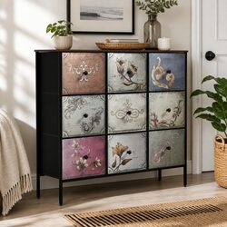9 Drawer Chest: Industrial-Style Storage Cabinet