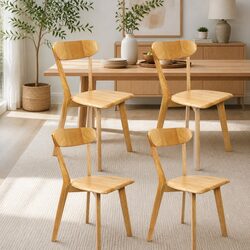 Modern Design Set of 4 Wooden Dining Chairs