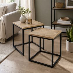 Functional 2-Piece Nesting Coffee Tables Set