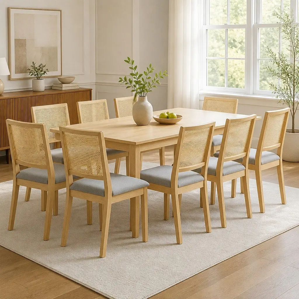 8-Piece Dining Chairs Set with Upholstered Seats