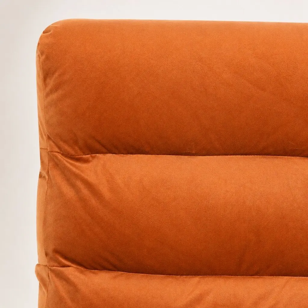 Metal Frame Accent Chair Velvet Cushion 59cm x 64cm x 74.5cm Burnt Orange