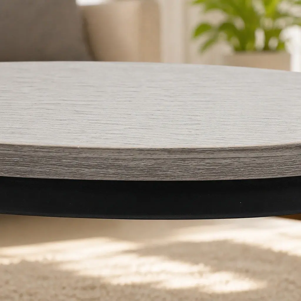 Nesting Coffee Table Set Space Saving Round Grey 2 Piece